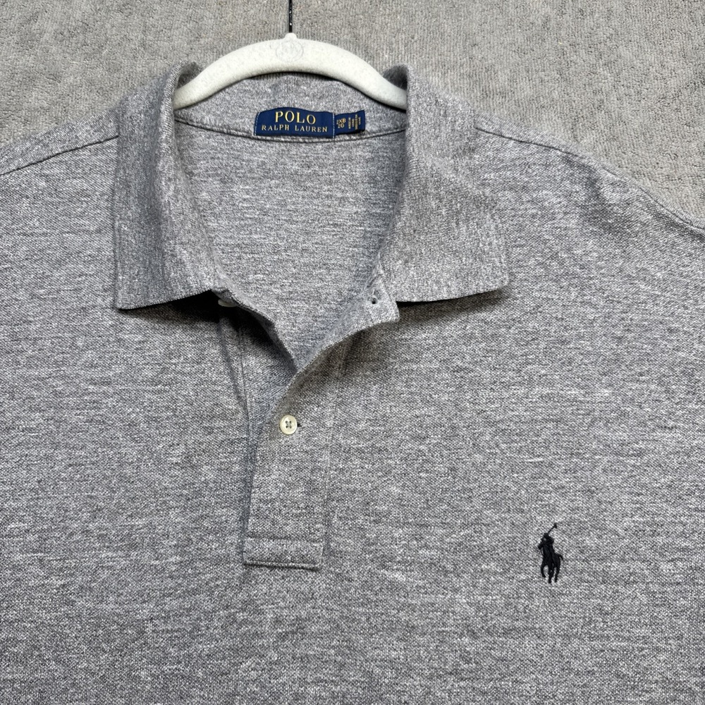 Polo Ralph Lauren Men's Gray Short Sleeve Polo Shirt 2XB Big Cotton Classic‎ Fit